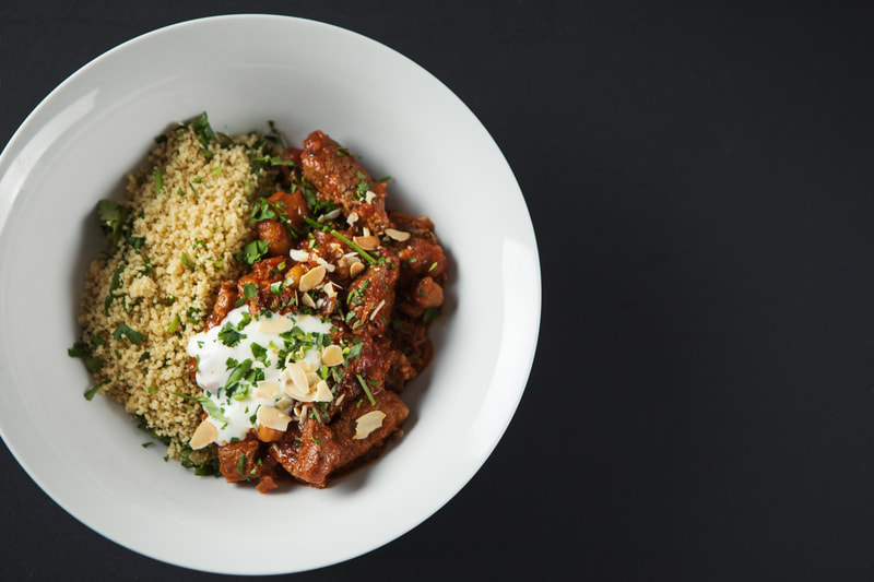 Barbara Russell Catering, Moroccan Lamb Tagine suitable for gluten free diet.